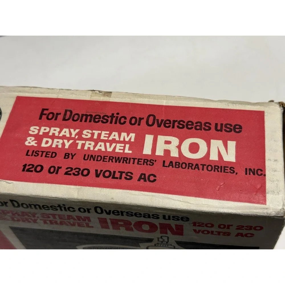 Vintage GE General Electric F49 International Travel Steam & Dry Iron EUC in Box